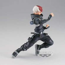 Load image into Gallery viewer, Free UK Royal Mail Tracked 24hr delivery   Super cool and striking figure of Shoto Todoroki from the popular anime My Hero Academia. This figure is launched by Bapresto as part of the latest release. Adapted from the latest movie - &quot;World Heroes Misson&quot;.   The creator has did a fabulous job on this piece, showing Bakugo in his combat gear in battle move. This Statue really pull the audience back to the exact movie scene. 
