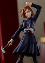 Load image into Gallery viewer, FREE UK Royal Mail Tracked 24hr Delivery  Striking and cool figure of Nobara Kugisaki from the popular anime series Jujutsu Kaisen. This figure is part of the Goodsmile Company&#39;s Pop Up Parade series.   The sculptor has really did an spectacular job creating this high-detailed PVC statue of Nobara. The figure shows Nobara in her classic navy blue uniform, posing with her primary weapon (Metal Hammer and Nails). 
