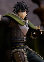 Load image into Gallery viewer, ﻿FREE UK Royal Mail Tracked 24hr Delivery.  Striking and cool figure of Naofumi Iwatani from the popular anime series The Rising of the Shield Hero. This figure is part of the Goodsmile Company&#39;s Pop Up Parade series.   The sculptor has really did an spectacular job creating this high-detailed PVC statue of Naofumi. The figure shows Naofumi in his classic green battle armour, posing with his famous Shield. 
